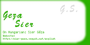 geza sier business card