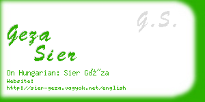 geza sier business card